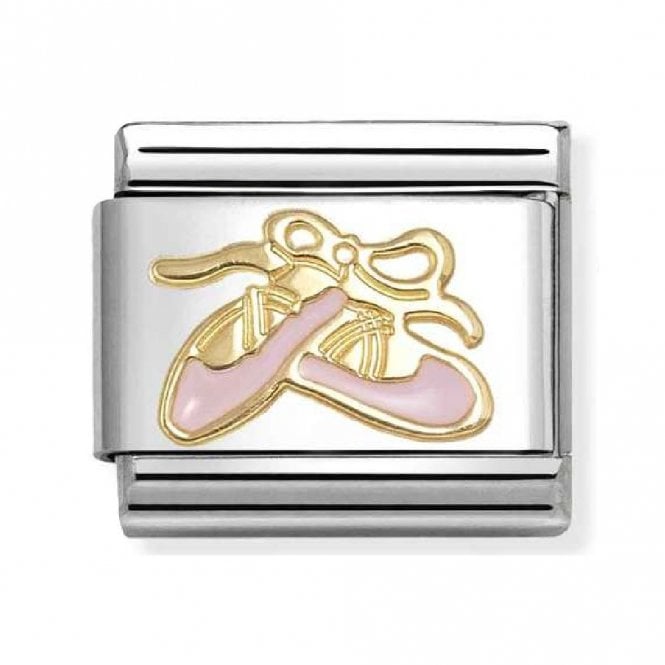 Nomination  Pink Dance Shoes Yellow Gold Charm