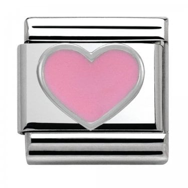 Nomination Pink Heart Silver Shine