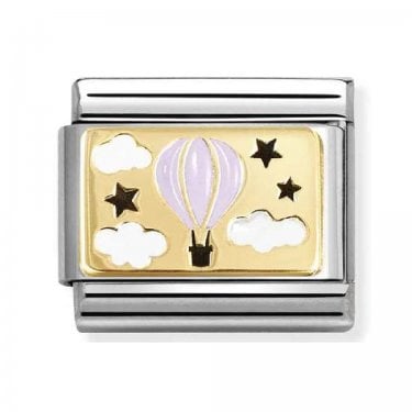Nomination Pink Hot Air Balloon Yellow Gold Charm