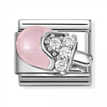 Nomination Pink Ice Lolly with CZ Silver Shine Charm