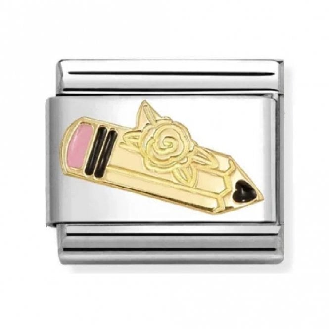 Nomination  Pink Pencil Yellow Gold Charm