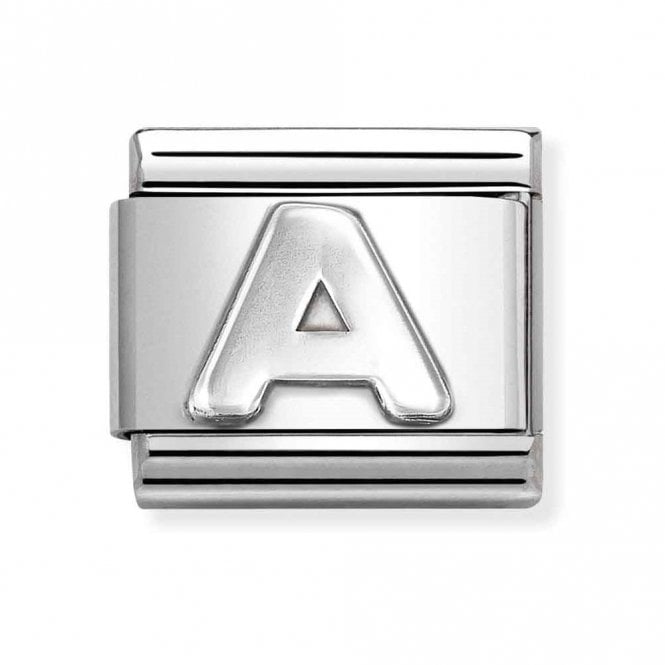 Nomination  Plain A Initial Silver Shine Charm