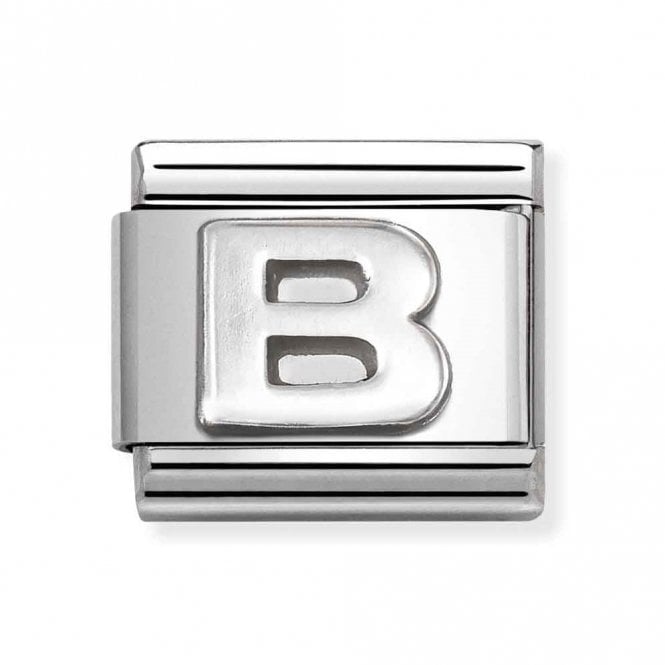 Nomination  Plain B Initial Silver Shine Charm