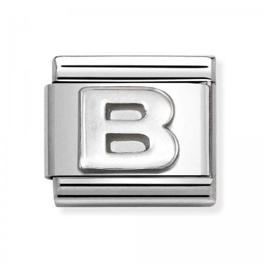 Nomination Plain B Initial Silver Shine Charm