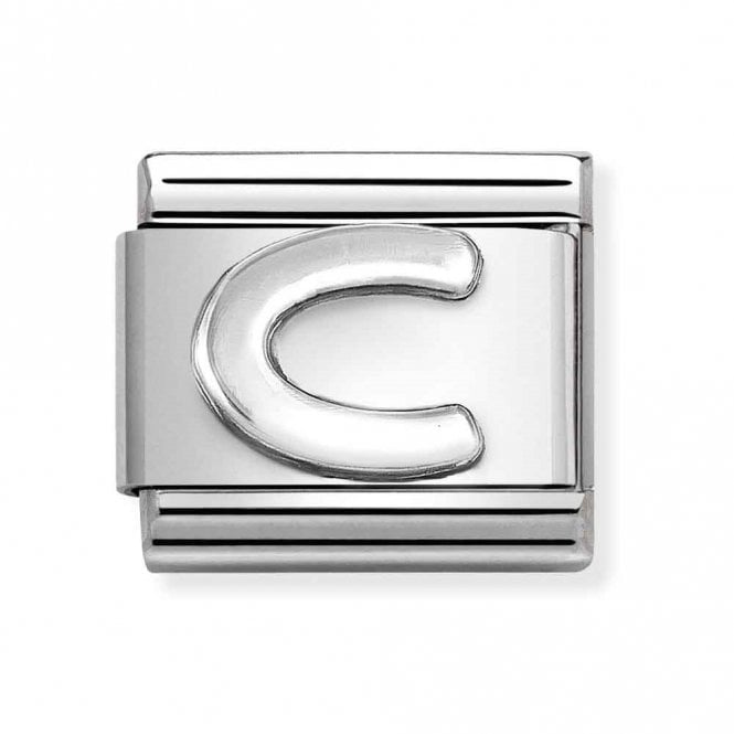 Nomination  Plain C Initial Silver Shine Charm