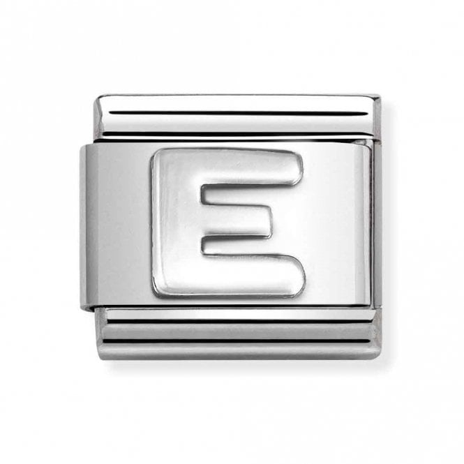 Nomination  Plain E Initial Silver Shine Charm