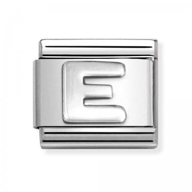Nomination Plain E Initial Silver Shine Charm