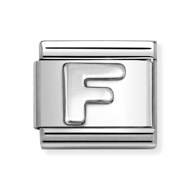 Nomination  Plain F Initial Silver Shine Charm