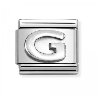 Nomination Plain G Initial Silver Shine Charm