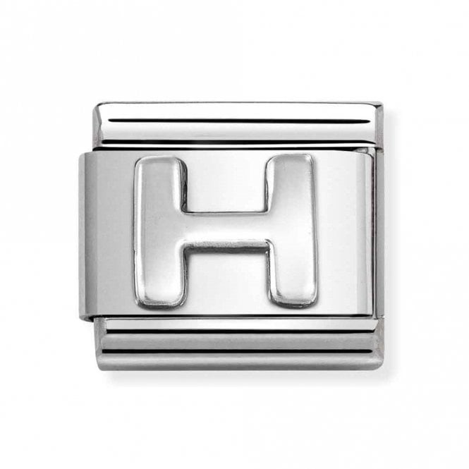 Nomination  Plain H Initial Silver Shine Charm