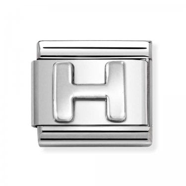 Nomination Plain H Initial Silver Shine Charm