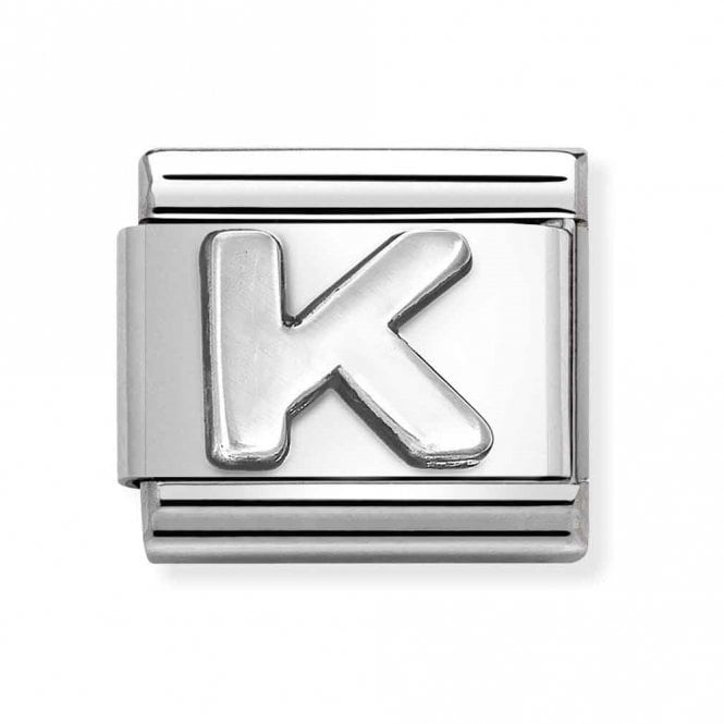 Nomination  Plain K Initial Silver Shine Charm