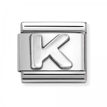 Nomination Plain K Initial Silver Shine Charm