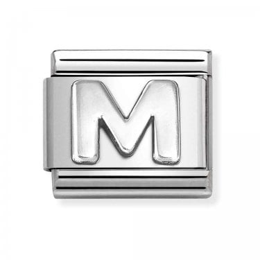 Nomination Plain M Initial Silver Shine Charm