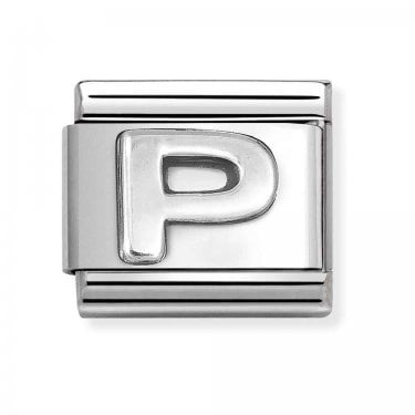 Nomination Plain P Initial Silver Shine Charm