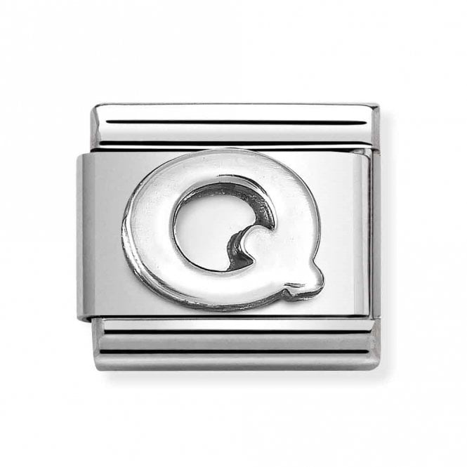 Nomination  Plain Q Initial Silver Shine Charm