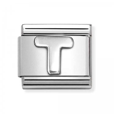 Nomination Plain T Initial Silver Shine Charm