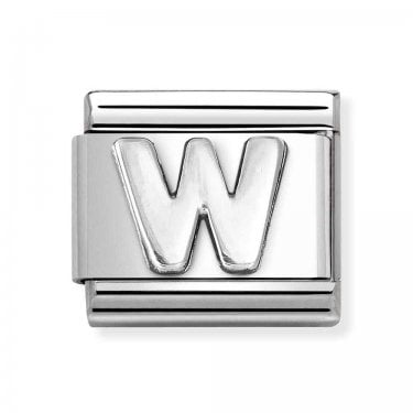 Nomination Plain W Initial Silver Shine Charm