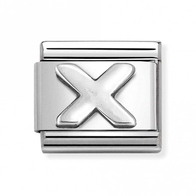 Nomination  Plain X Initial Silver Shine Charm