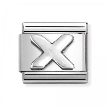 Nomination Plain X Initial Silver Shine Charm