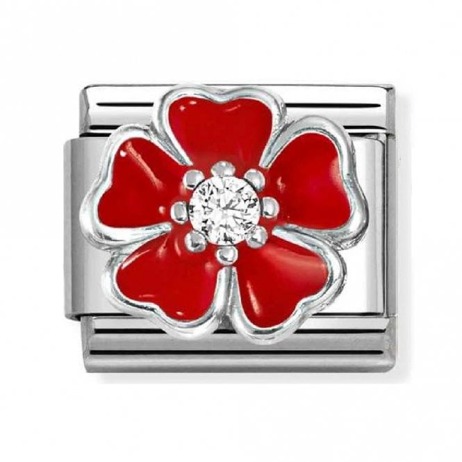 Nomination  Poppy with White CZ Silver Shine Charm