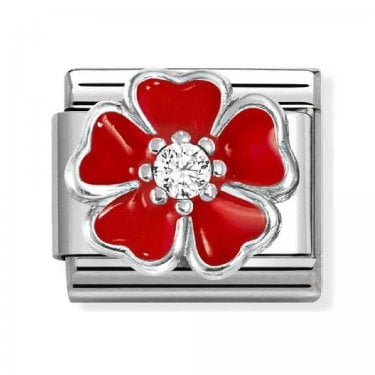 Nomination Poppy with White CZ Silver Shine Charm