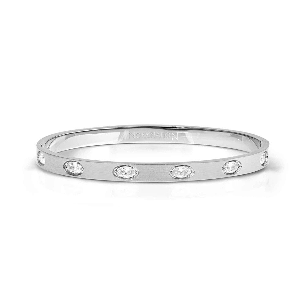Nomination Pretty Bangles Silver Tone Cubic Zirconia Hinged Bangle 029526/001 - Image 2