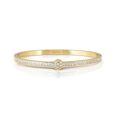 Nomination Pretty Bangles Centre CZ Gold Tone Bangle 0.35cm, 6 x 5.2cm
