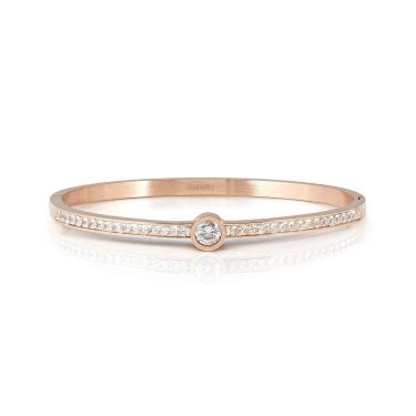 Nomination Pretty Bangles Centre CZ Rose Gold Tone Bangle 0.35cm, 6 x 5.2cm