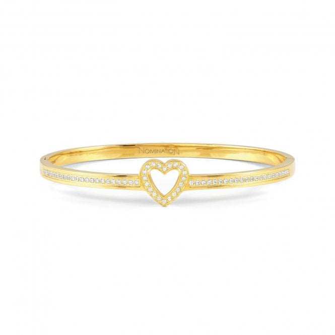Nomination  Pretty Bangles CZ Heart Gold Tone Bangle 6.3 x 5.5cm