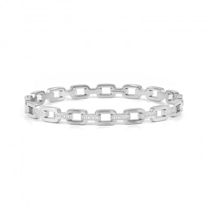 Nomination  Pretty Bangles CZ Open Chain Link Bangle 6 x 5.20cm