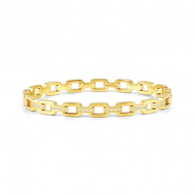 Nomination  Pretty Bangles CZ Open Chain Link Gold Tone Bangle 6 x 5.20cm