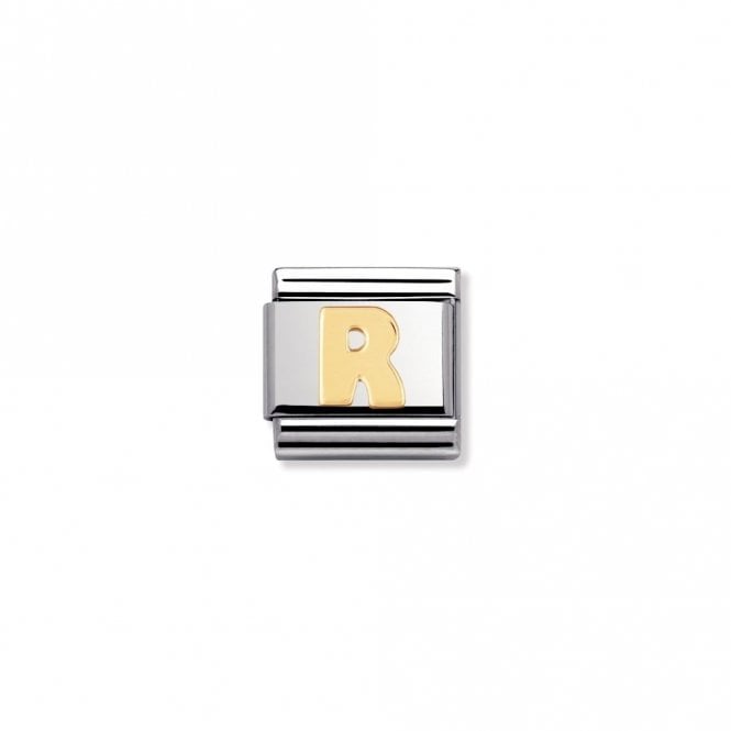 Nomination  R Initial Yellow Gold 