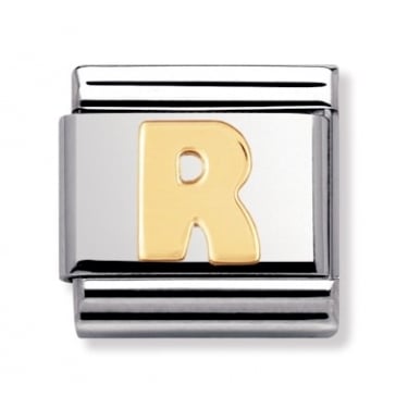 Nomination R Initial Yellow Gold 