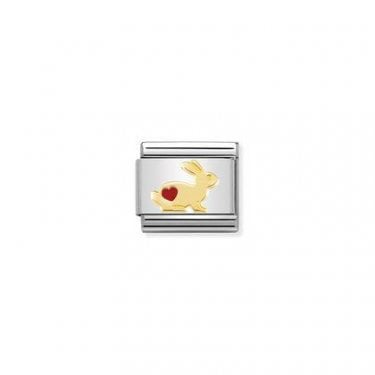 Nomination Rabbit with Heart Yellow Gold