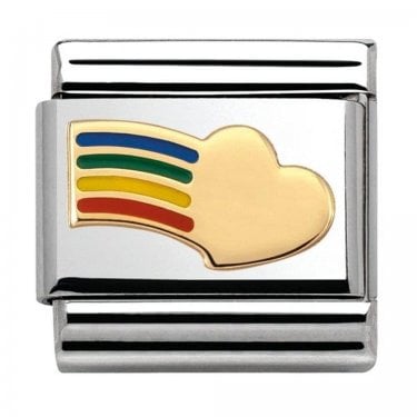 Nomination Rainbow Heart Yellow Gold