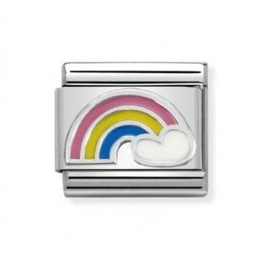 Nomination Rainbow with Cloud Silver Shine Charm