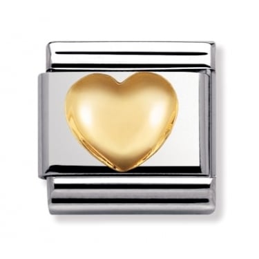Nomination Raised Heart Yellow Gold 