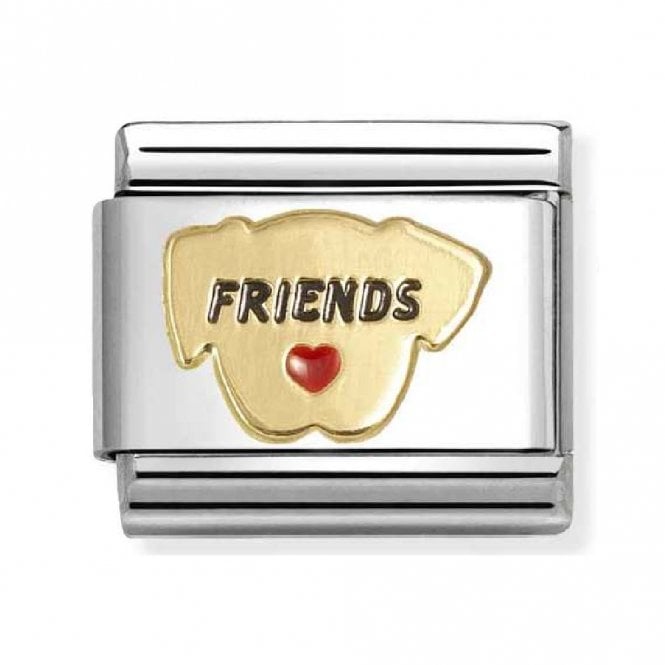 Nomination  Red Heart Dog Friends Yellow Gold Charm