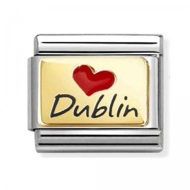Nomination Red Heart Dublin Yellow Gold Charm