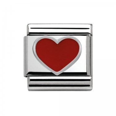 Nomination Red Heart Silver Shine