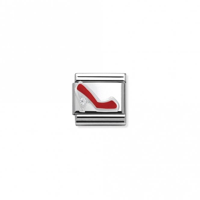 Nomination  Red High Heel Shoe CZ Silver Shine