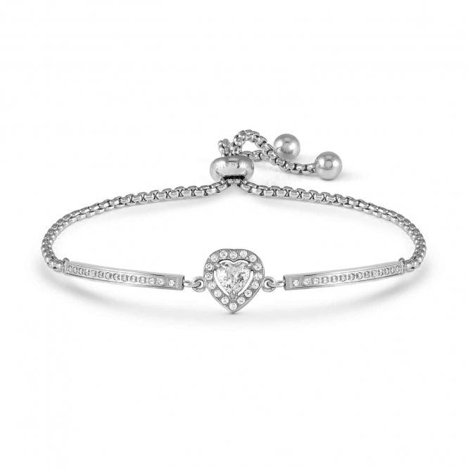 Nomination  Royal Dream CZ Heart Stainless Steel Adjustable Slider Bracelet 6.6 x 1cm, 14-19cm