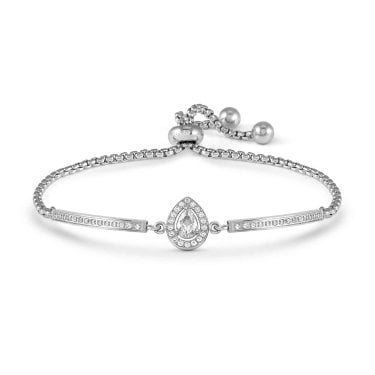 Nomination Royal Dream CZ Teardrop Stainless Steel Adjustable Slider Bracelet 6.5 x 1.1cm, 14-19cm