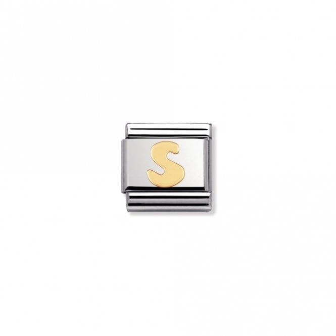 Nomination  S Initial Yellow Gold 
