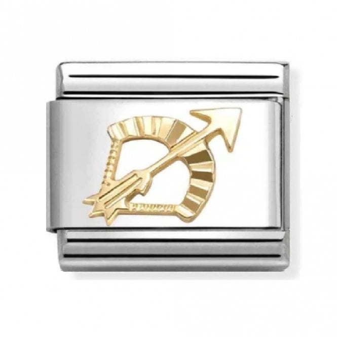 Nomination  Sagittarius Zodiac Etched Yellow Gold Charm