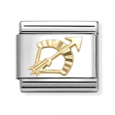 Nomination Sagittarius Zodiac Etched Yellow Gold Charm