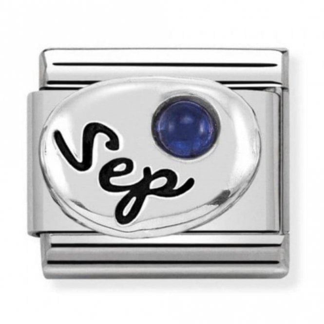 Nomination  Sep Writing with Sapphire Birthstone Silver Shine