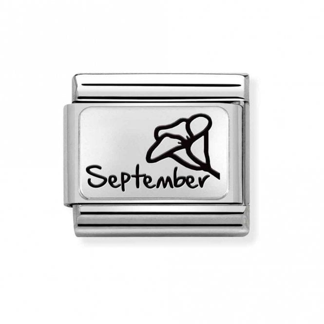 Nomination  September Flower Plate Silver Shine Charm