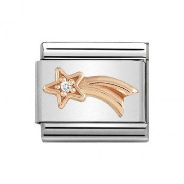 Nomination Shooting Star with White CZ Rose Gold 